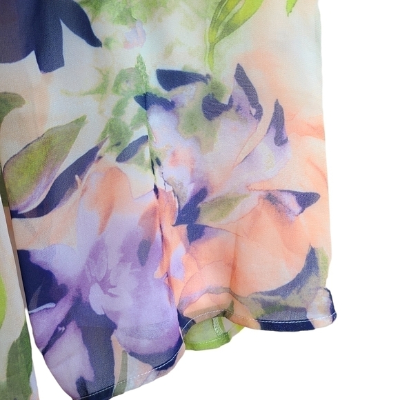 Modcloth Pastel Floral Maxi Dress with High Neckline, Sleeveless, Size Medium - Picture 7 of 12